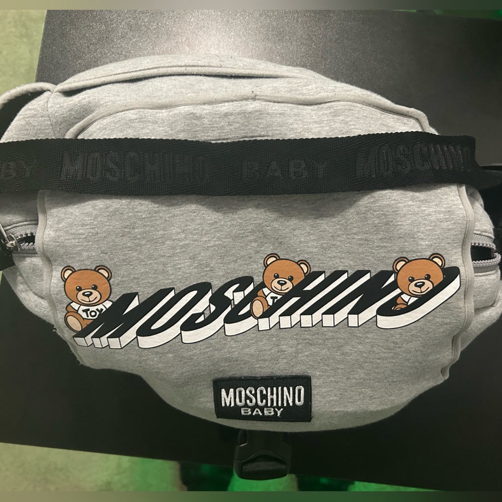 Grey Moschino Diaper Bag